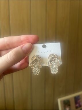 Ella Gold Crystal Flip Flop Stud Earrings